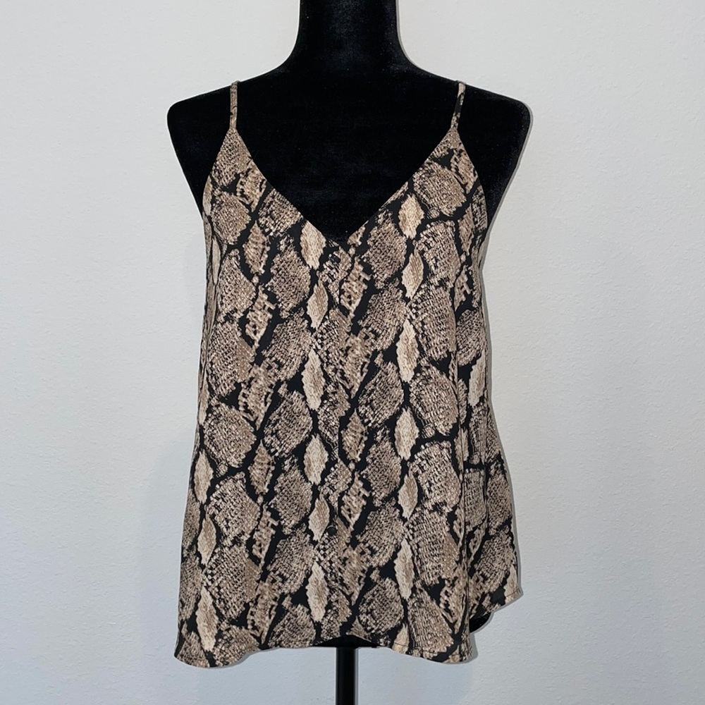Mine Snake Skin Print Spaghetti Strap Shirt